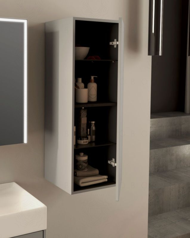 Colonna bagno Prisma cm 35x100 grigio medio con apertura push – profonda 35 cm Colonna bagno Prisma cm 35x100 grigio medio con apertura push – profonda 35 cm
