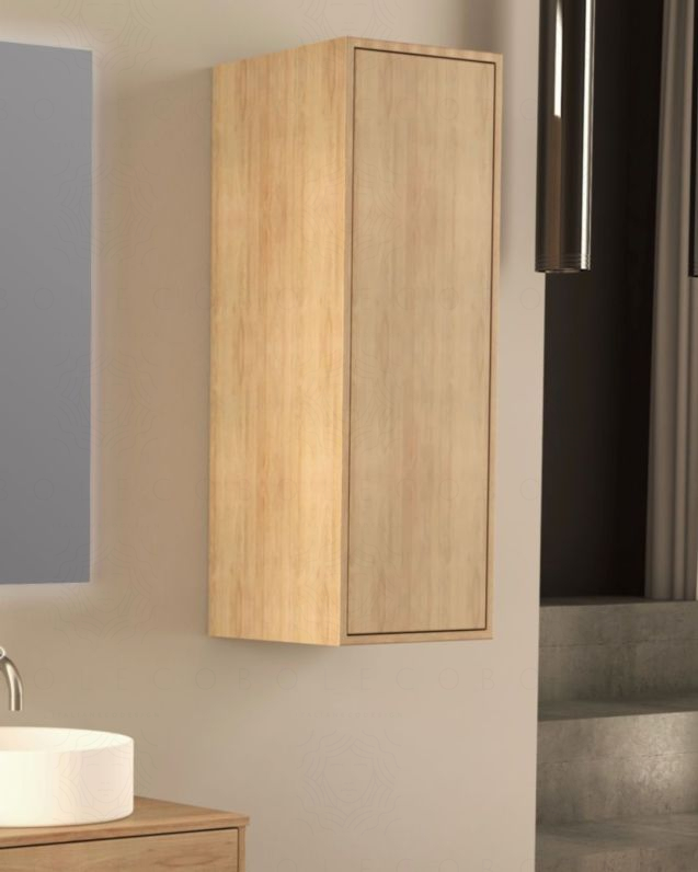 Colonna bagno Prisma cm 35x100 rovere naturale con apertura push – profonda 35 cm
