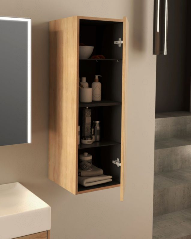 Colonna bagno Prisma cm 35x100 rovere naturale con apertura push – profonda 35 cm Colonna bagno Prisma cm 35x100 rovere naturale con apertura push – profonda 35 cm