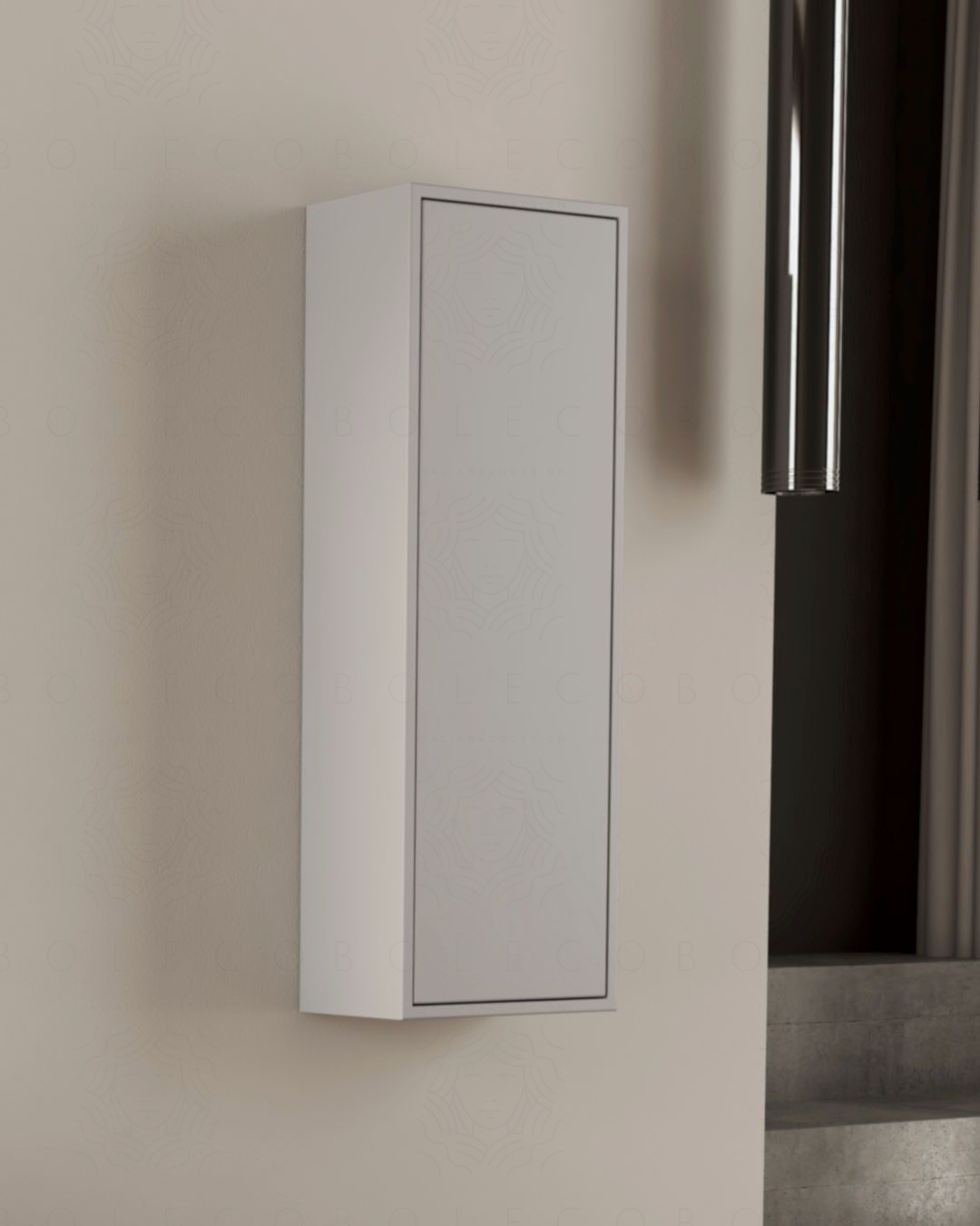 Colonna bagno Prisma cm 35x100 grigio medio con apertura push – profonda 20 cm Colonna bagno Prisma cm 35x100 grigio medio con apertura push – profonda 20 cm