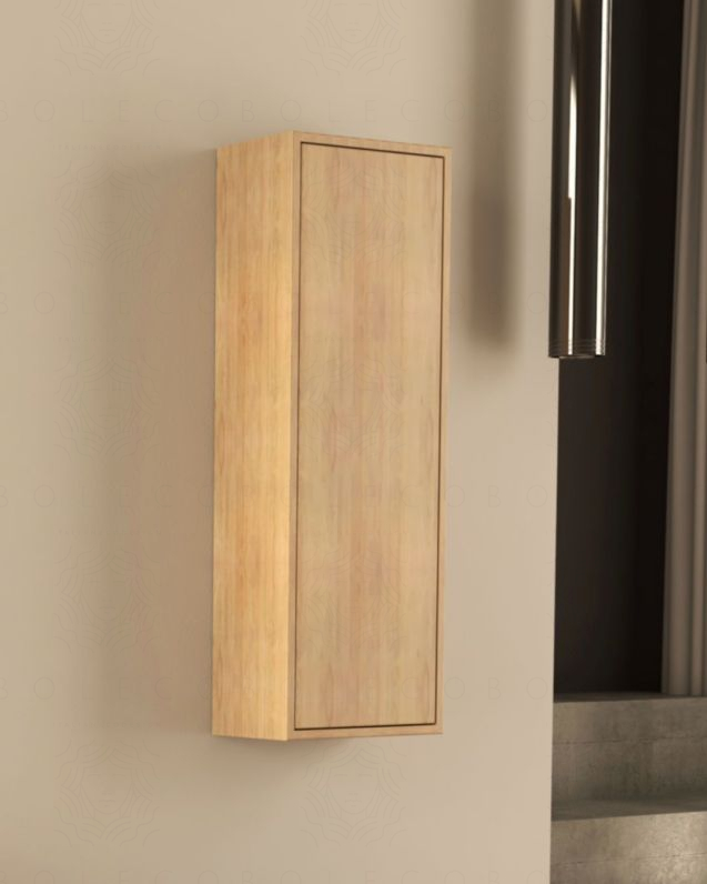 Colonna bagno Prisma cm 35x100 rovere naturale con apertura push – profonda 20 cm