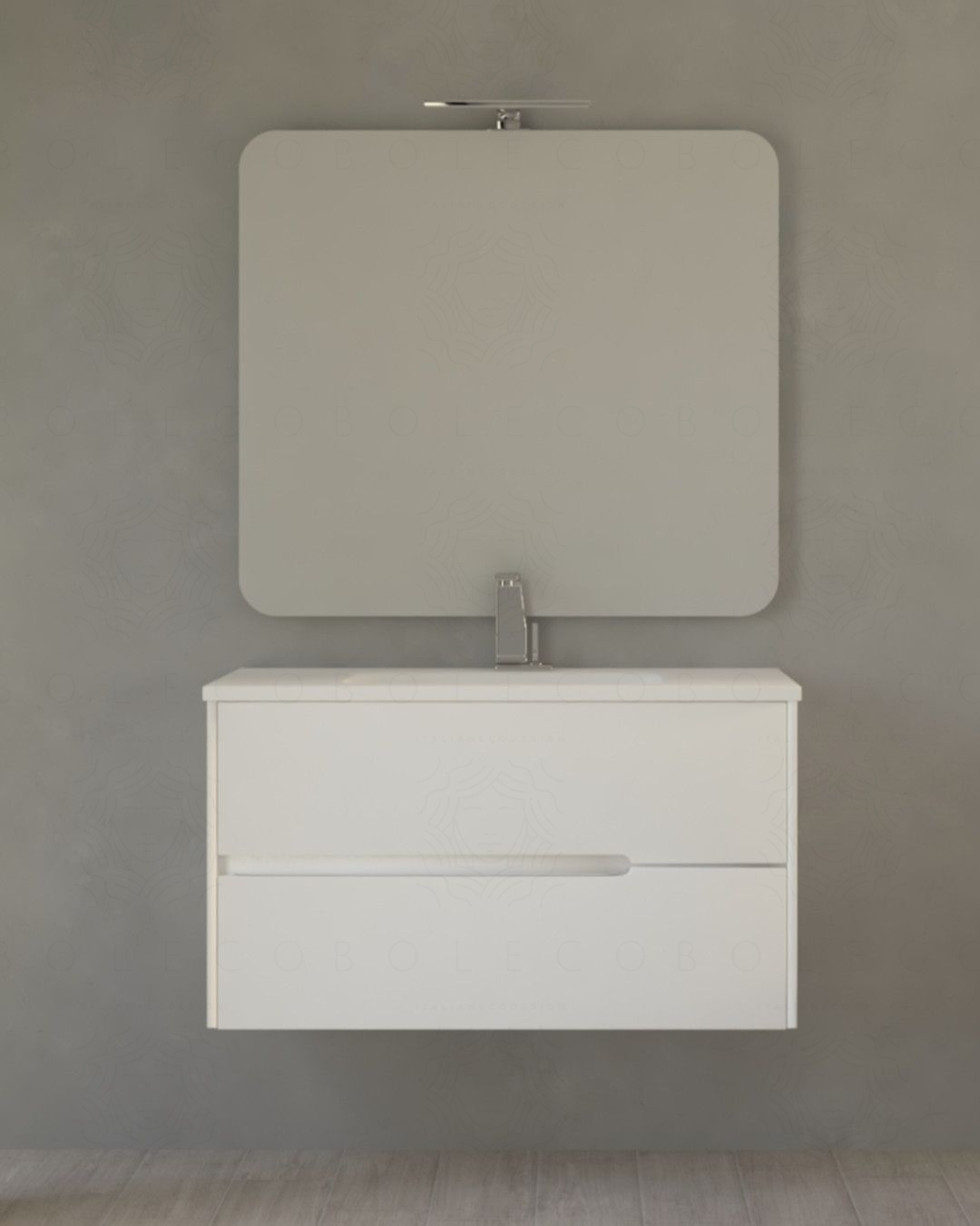 Mobile bagno sospeso Dorotea cm 100 bianco opaco con lavabo in ceramica Mobile bagno sospeso Dorotea cm 100 bianco opaco con lavabo in ceramica