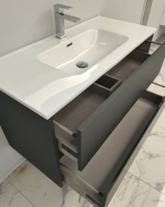 Mobile bagno sospeso Dorotea cm 100 verde opaco con lavabo in ceramica
