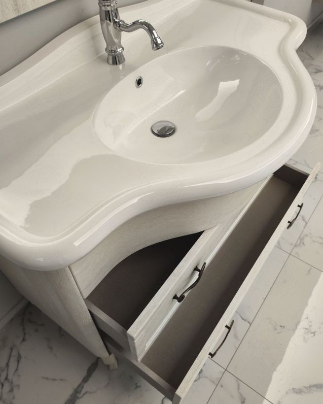 Mobile bagno Donatello 114 cm decapè con lavabo in ceramica