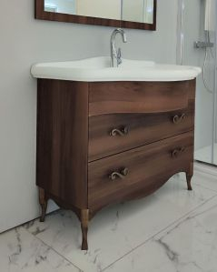 Mobile bagno Donatello 114 cm noce con lavabo in ceramica