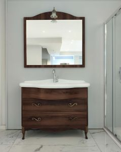 Mobile bagno Donatello 114 cm noce con lavabo in ceramica