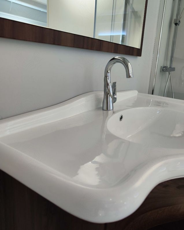 Mobile bagno Donatello 114 cm noce con lavabo in ceramica