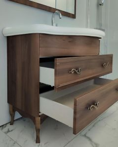 Mobile bagno Donatello 114 cm noce con lavabo in ceramica