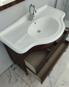 Mobile bagno Donatello 114 cm noce con lavabo in ceramica
