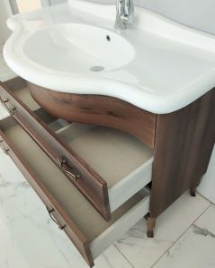 Mobile bagno Donatello 114 cm noce con lavabo in ceramica