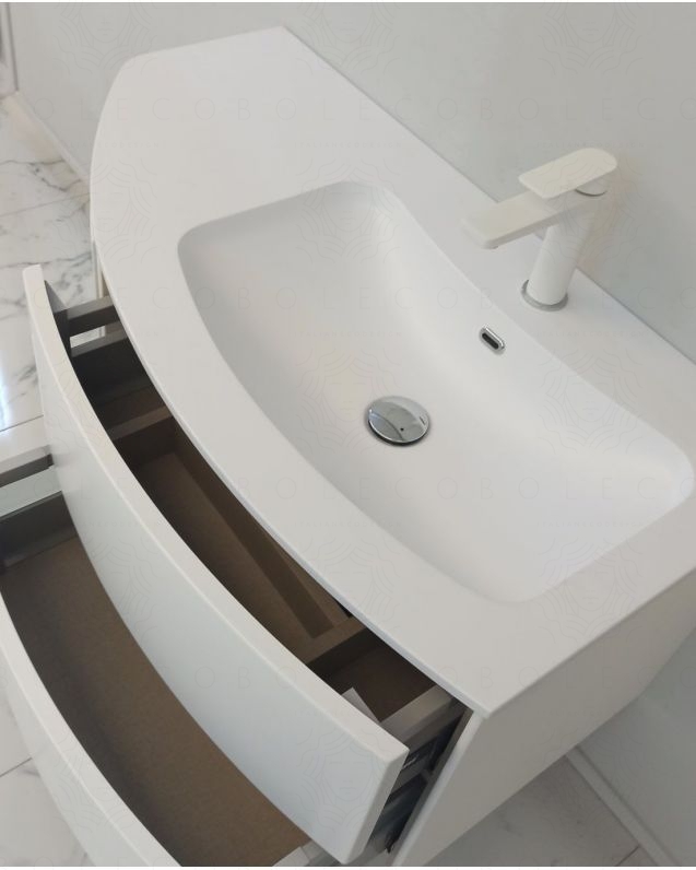 Mobile bagno sospeso Olimpia 90 cm bianco opaco con lavabo rigenerabile Mobile bagno sospeso Olimpia 90 cm bianco opaco con lavabo rigenerabile