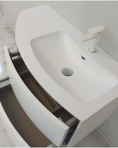Mobile bagno sospeso Olimpia 90 cm bianco opaco con lavabo rigenerabile
