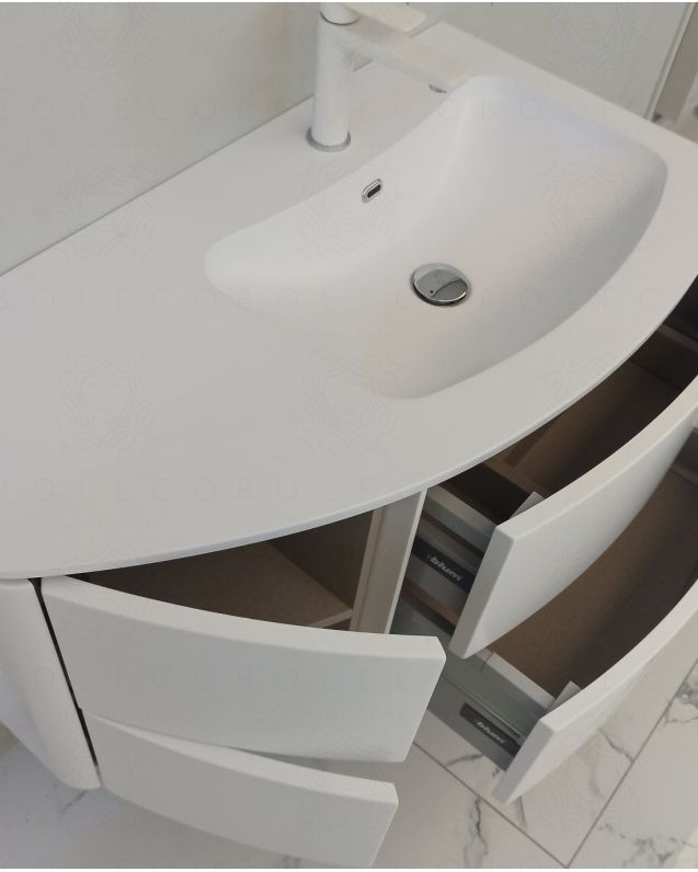 Mobile bagno sospeso Olimpia 90 cm bianco opaco con lavabo rigenerabile Mobile bagno sospeso Olimpia 90 cm bianco opaco con lavabo rigenerabile