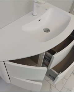 Mobile bagno sospeso Olimpia 90 cm bianco opaco con lavabo rigenerabile