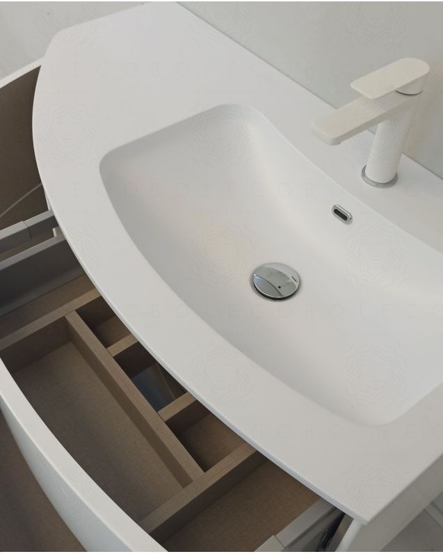 Mobile bagno sospeso Olimpia 90 cm bianco opaco con lavabo rigenerabile Mobile bagno sospeso Olimpia 90 cm bianco opaco con lavabo rigenerabile