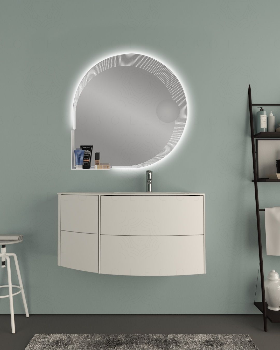 Mobile bagno sospeso Olimpia 90 cm bianco opaco con lavabo rigenerabile Mobile bagno sospeso Olimpia 90 cm bianco opaco con lavabo rigenerabile