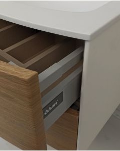 Mobile bagno sospeso Olimpia 90 cm rovere naturale con lavabo rigenerabile