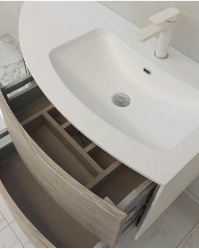 Mobile bagno sospeso Olimpia 90 cm rovere grigio con lavabo rigenerabile Mobile bagno sospeso Olimpia 90 cm rovere grigio con lavabo rigenerabile
