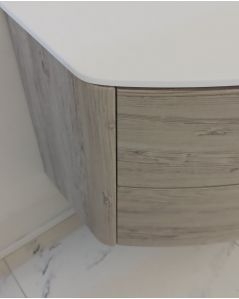 Mobile bagno sospeso Olimpia 90 cm rovere grigio con lavabo rigenerabile
