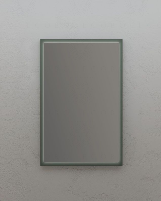 Specchio led Alba 59 x 90 cm con anti appannamento - verde opaco Specchio led Alba 59 x 90 cm con anti appannamento - verde opaco
