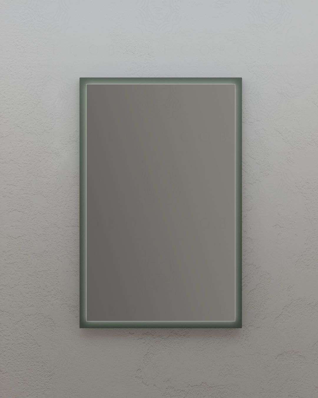 Specchio led Alba 59 x 90 cm con anti appannamento - verde opaco Specchio led Alba 59 x 90 cm con anti appannamento - verde opaco