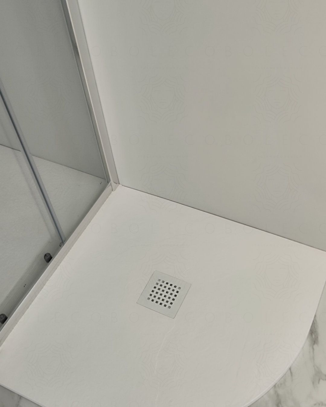 Piatto doccia Jolie in resina cm 80x80 bianco slim riducibile – Piatto doccia Jolie in resina cm 80x80 bianco slim riducibile –