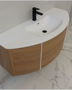 Mobile bagno sospeso Olimpia 120 cm rovere natuarle con specchio led