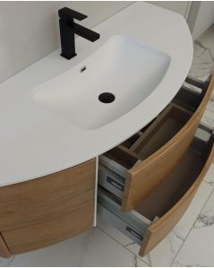 Mobile bagno sospeso Olimpia 120 cm rovere natuarle con specchio led