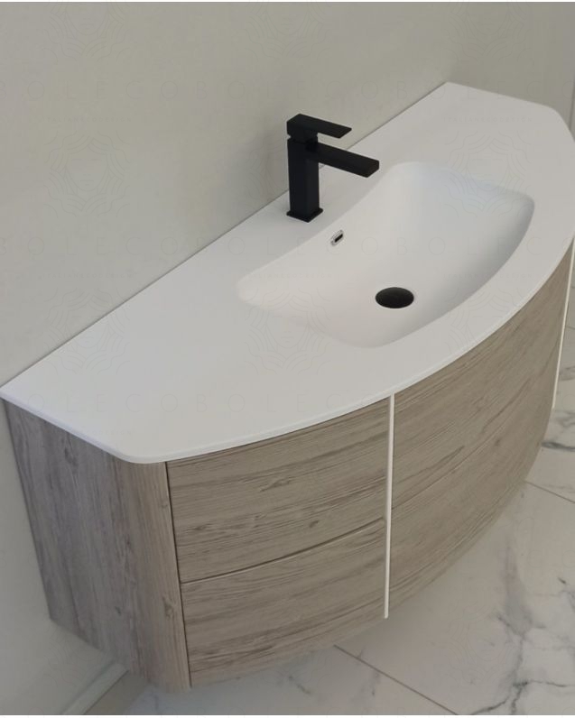 Mobile bagno sospeso Olimpia 120 cm rovere grigio con specchio led Mobile bagno sospeso Olimpia 120 cm rovere grigio con specchio led