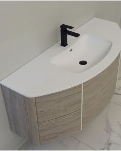 Mobile bagno sospeso Olimpia 120 cm rovere grigio con specchio led