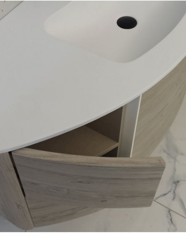 Mobile bagno sospeso Olimpia 120 cm rovere grigio con specchio led Mobile bagno sospeso Olimpia 120 cm rovere grigio con specchio led