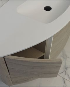Mobile bagno sospeso Olimpia 120 cm rovere grigio con specchio led