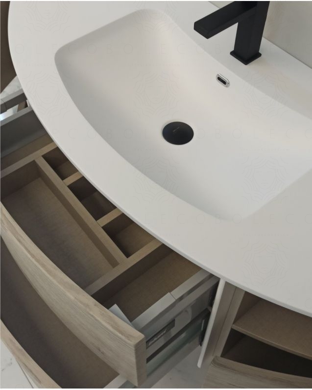 Mobile bagno sospeso Olimpia 120 cm rovere grigio con specchio led Mobile bagno sospeso Olimpia 120 cm rovere grigio con specchio led
