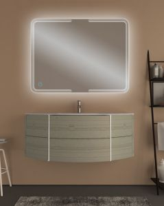 Mobile bagno sospeso Olimpia 120 cm rovere grigio con specchio led