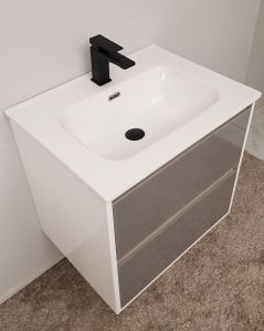 Mobile bagno sospeso Alaska cm 60 bianco lucido e lavabo -