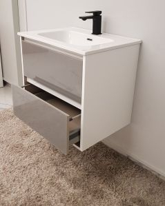 Mobile bagno sospeso Alaska cm 60 bianco lucido e lavabo -