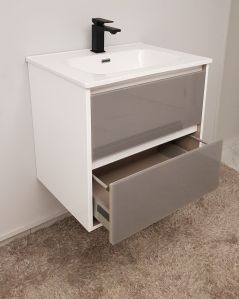Mobile bagno sospeso Alaska cm 60 bianco lucido e lavabo -
