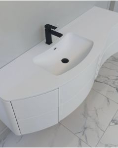 Mobile bagno sospeso Olimpia cm 150 bianco opaco con specchio led