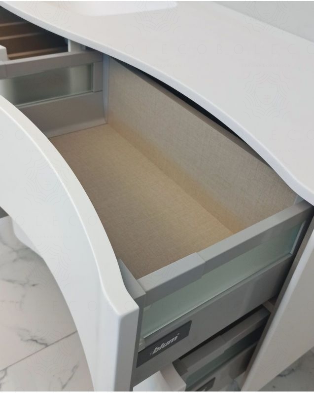 Mobile bagno sospeso Olimpia cm 150 bianco opaco con specchio led