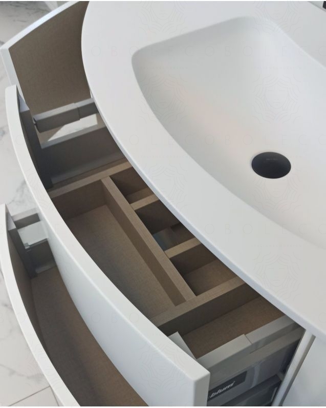 Mobile bagno sospeso Olimpia cm 150 bianco opaco con specchio led