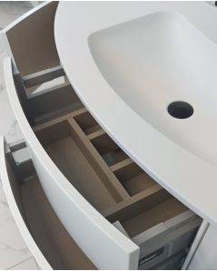 Mobile bagno sospeso Olimpia cm 150 bianco opaco con specchio led