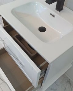 Mobile bagno sospeso Alba con lavabo in ceramica, cm.60