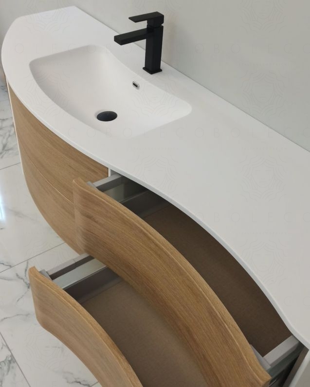 Mobile bagno sospeso Olimpia cm 150 con specchio led Mobile bagno sospeso Olimpia cm 150 con specchio led