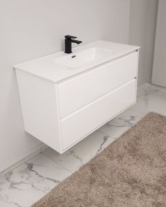 Mobile bagno sospeso Alaska cm 100 bianco lucido e lavabo in