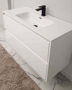 Mobile bagno sospeso Alaska cm 100 bianco lucido e lavabo in