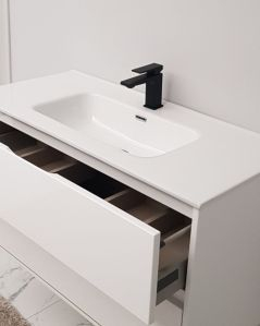 Mobile bagno sospeso Alaska cm 100 bianco lucido e lavabo in