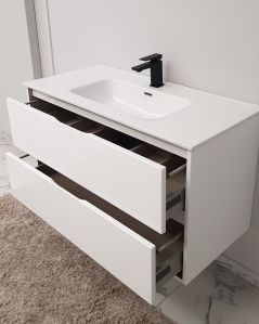 Mobile bagno sospeso Alaska cm 100 bianco lucido e lavabo in