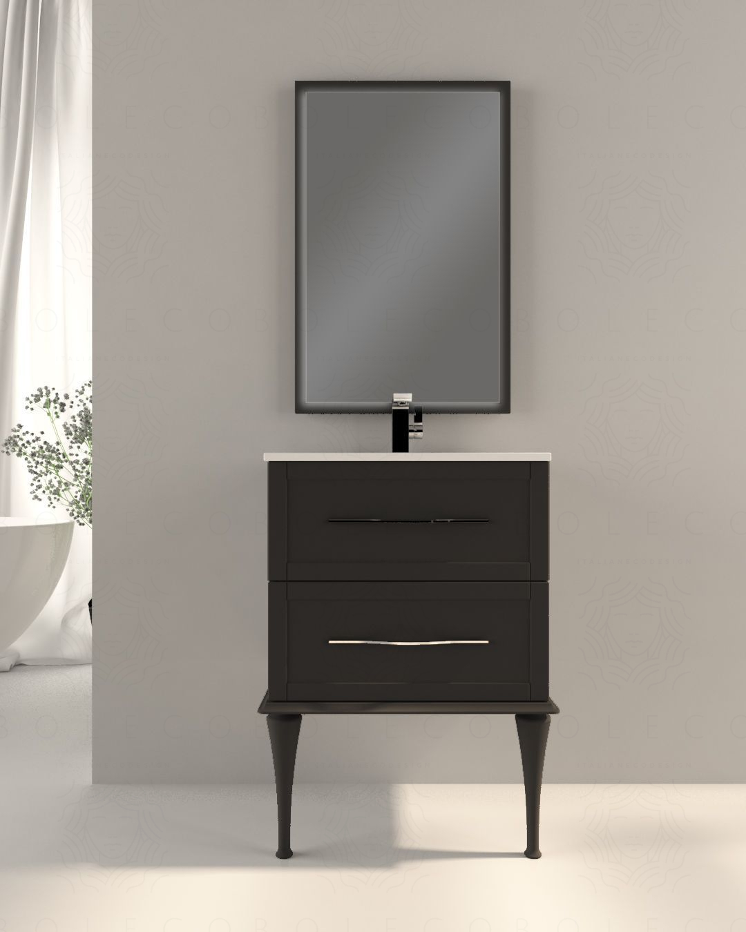 Mobile bagno sospeso Alba 60 cm con lavabo in ceramica - lavagna Mobile bagno sospeso Alba 60 cm con lavabo in ceramica - lavagna