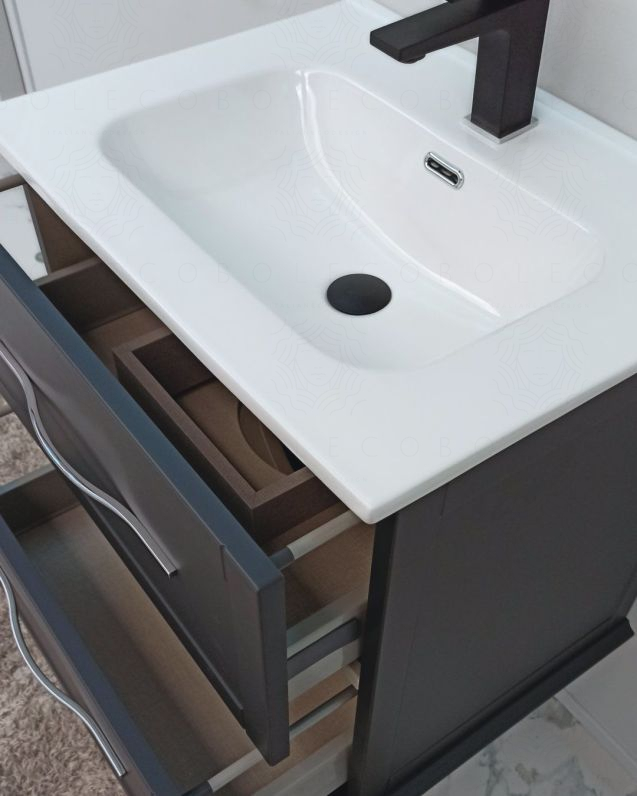 Mobile bagno sospeso Alba 60 cm con lavabo in ceramica - lavagna Mobile bagno sospeso Alba 60 cm con lavabo in ceramica - lavagna
