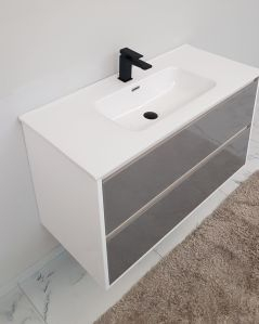Mobile bagno sospeso Alaska cm 100 bianco lucido e lavabo -